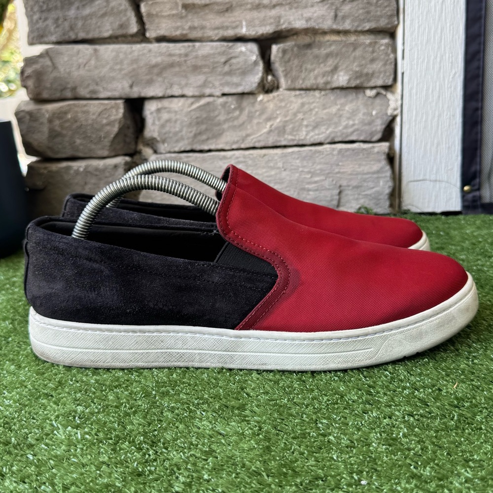Prada Red Black Nylon Tech Men’s Sneakers Shoes - Picture 3 of 13